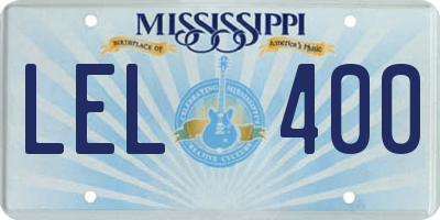 MS license plate LEL400