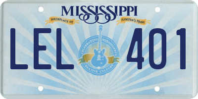 MS license plate LEL401