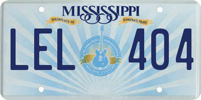 MS license plate LEL404