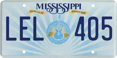 MS license plate LEL405