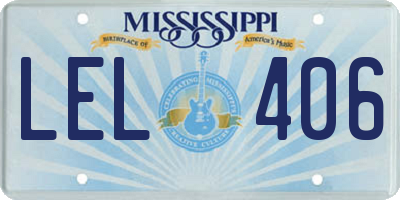 MS license plate LEL406
