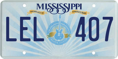 MS license plate LEL407