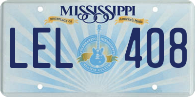 MS license plate LEL408
