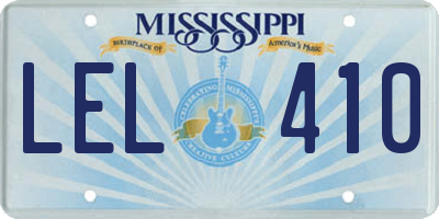 MS license plate LEL410