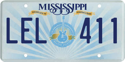 MS license plate LEL411