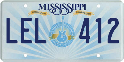 MS license plate LEL412