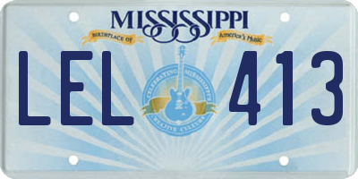 MS license plate LEL413