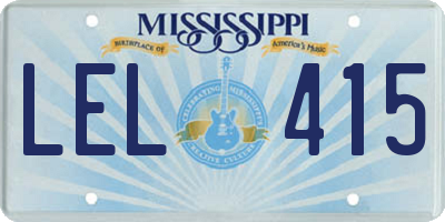 MS license plate LEL415