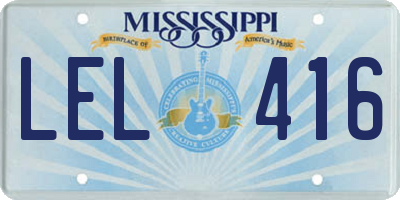 MS license plate LEL416