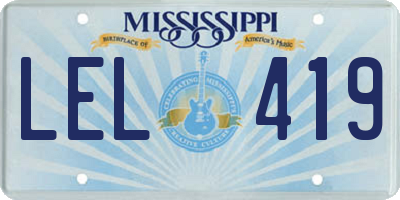 MS license plate LEL419