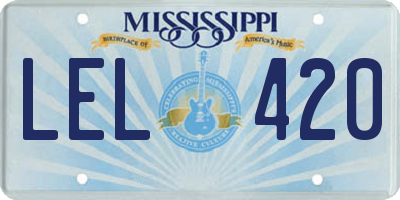 MS license plate LEL420