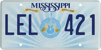 MS license plate LEL421