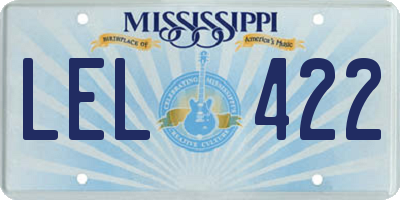MS license plate LEL422