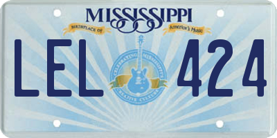 MS license plate LEL424