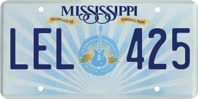 MS license plate LEL425