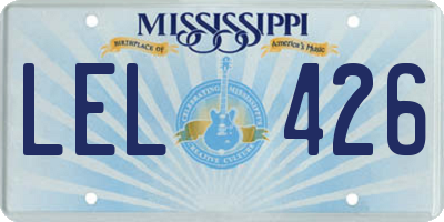 MS license plate LEL426