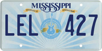 MS license plate LEL427