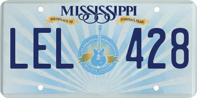 MS license plate LEL428
