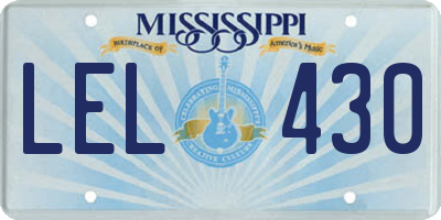 MS license plate LEL430
