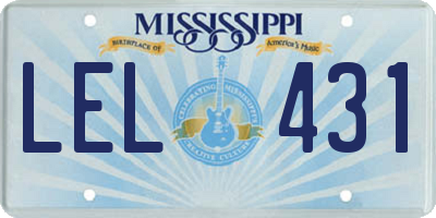 MS license plate LEL431