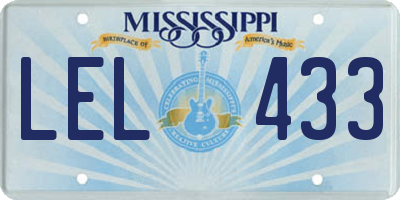 MS license plate LEL433