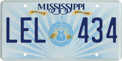 MS license plate LEL434