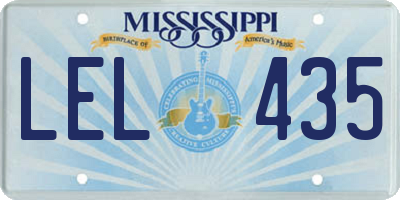 MS license plate LEL435