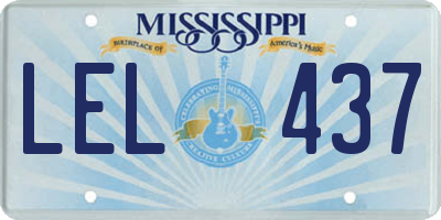 MS license plate LEL437
