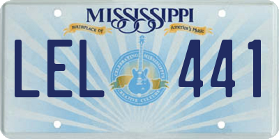 MS license plate LEL441