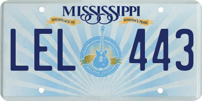 MS license plate LEL443