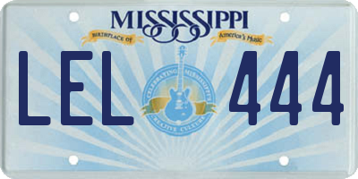 MS license plate LEL444