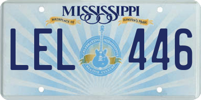 MS license plate LEL446
