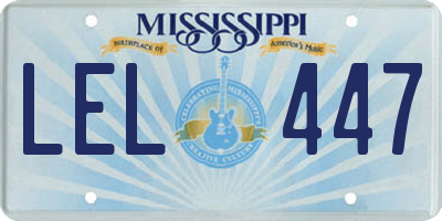 MS license plate LEL447