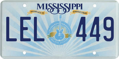 MS license plate LEL449