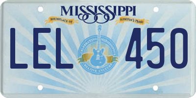 MS license plate LEL450