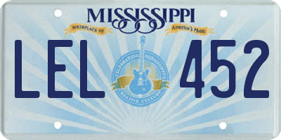 MS license plate LEL452