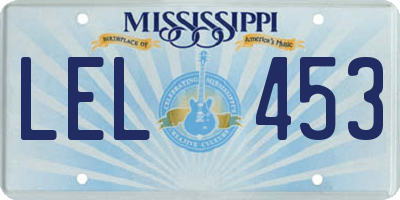 MS license plate LEL453
