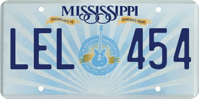 MS license plate LEL454