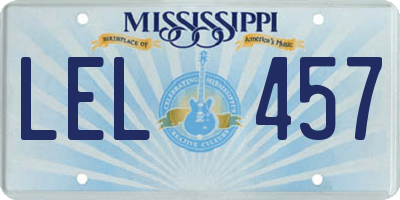 MS license plate LEL457