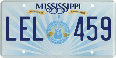 MS license plate LEL459
