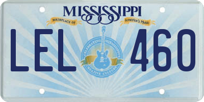 MS license plate LEL460