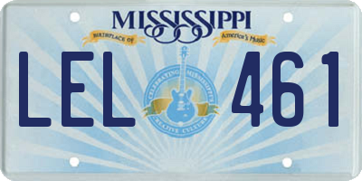 MS license plate LEL461