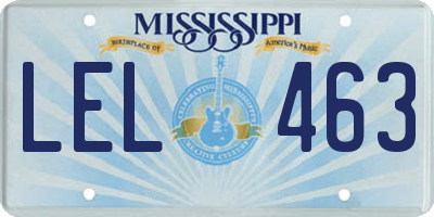 MS license plate LEL463