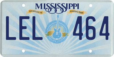 MS license plate LEL464