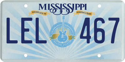 MS license plate LEL467