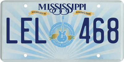 MS license plate LEL468