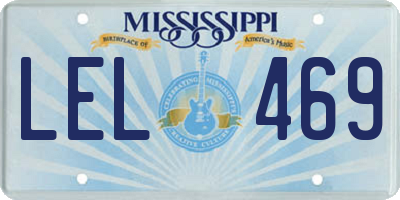 MS license plate LEL469