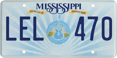 MS license plate LEL470