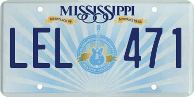 MS license plate LEL471