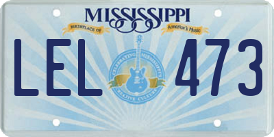 MS license plate LEL473